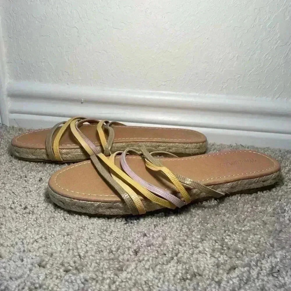 Madewell Kathryn Espadrille Slide Sandal Colorblock Snake Embossed Leather Sz 10 - Picture 8 of 10